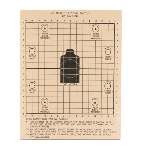 National Target Military Target. 25 Meter Zeroing Target, 2-sided, M4 ...